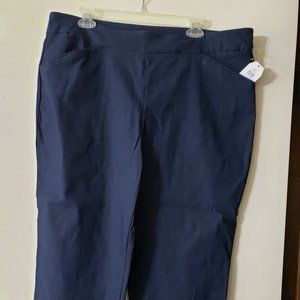 women's navy/denim stretch capris size XL 16/18
